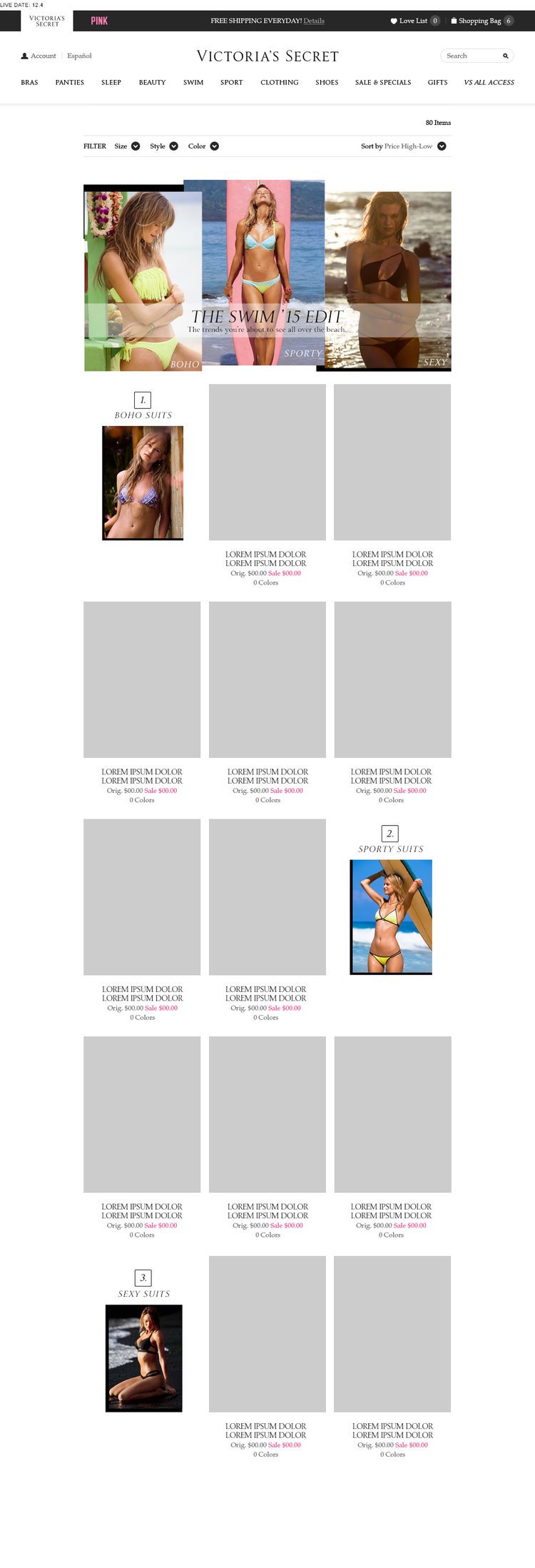 Trend shop collection page