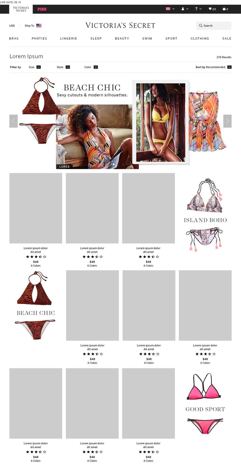 Swim by personality shopping